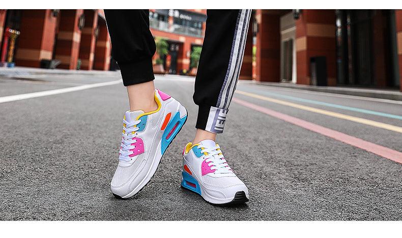 Unisex Air Cushion Sneakers Men's Colorful Casual  Fashion Jogging Sneakers Outdoor Sports Sneakers Lace Up Unisex Walk Women's Air Athletic Running Sneakers