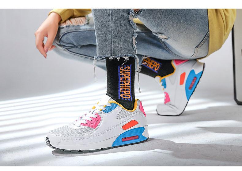 Unisex Air Cushion Sneakers Men's Colorful Casual  Fashion Jogging Sneakers Outdoor Sports Sneakers Lace Up Unisex Walk Women's Air Athletic Running Sneakers