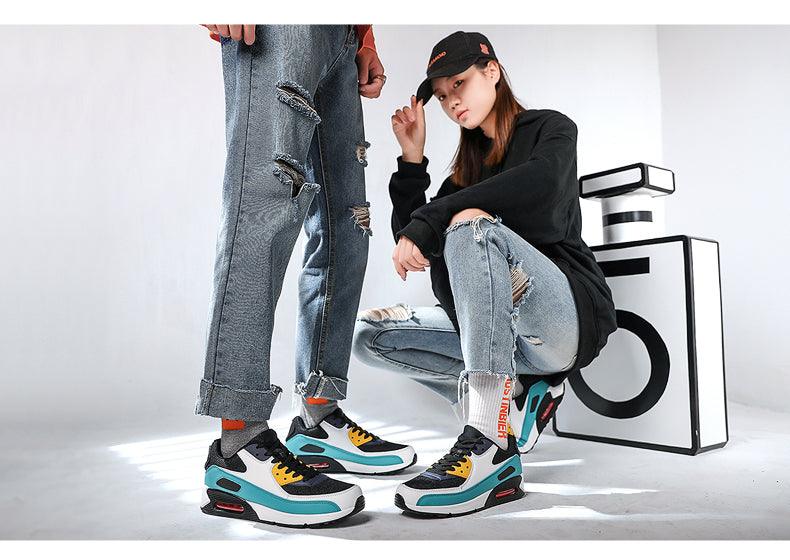 Unisex Air Cushion Sneakers Men's Colorful Casual  Fashion Jogging Sneakers Outdoor Sports Sneakers Lace Up Unisex Walk Women's Air Athletic Running Sneakers