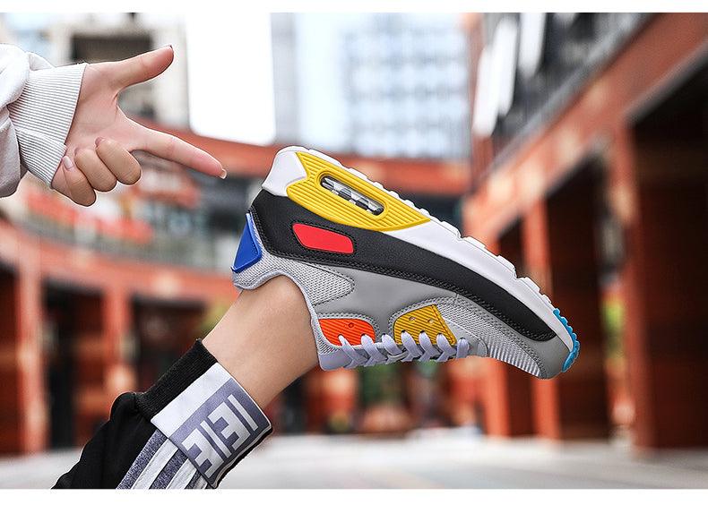 Unisex Air Cushion Sneakers Men's Colorful Casual  Fashion Jogging Sneakers Outdoor Sports Sneakers Lace Up Unisex Walk Women's Air Athletic Running Sneakers