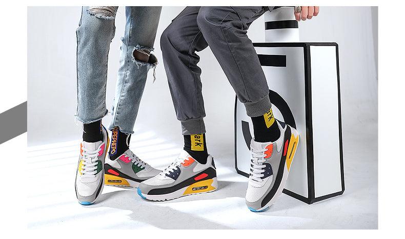 Unisex Air Cushion Sneakers Men's Colorful Casual  Fashion Jogging Sneakers Outdoor Sports Sneakers Lace Up Unisex Walk Women's Air Athletic Running Sneakers