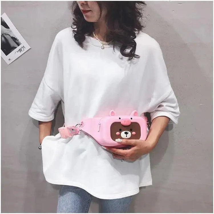 Unisex Cartoon Design Waist Fanny Pack For Traveling Unique Fashion Bag Cute Chest Bag For Women