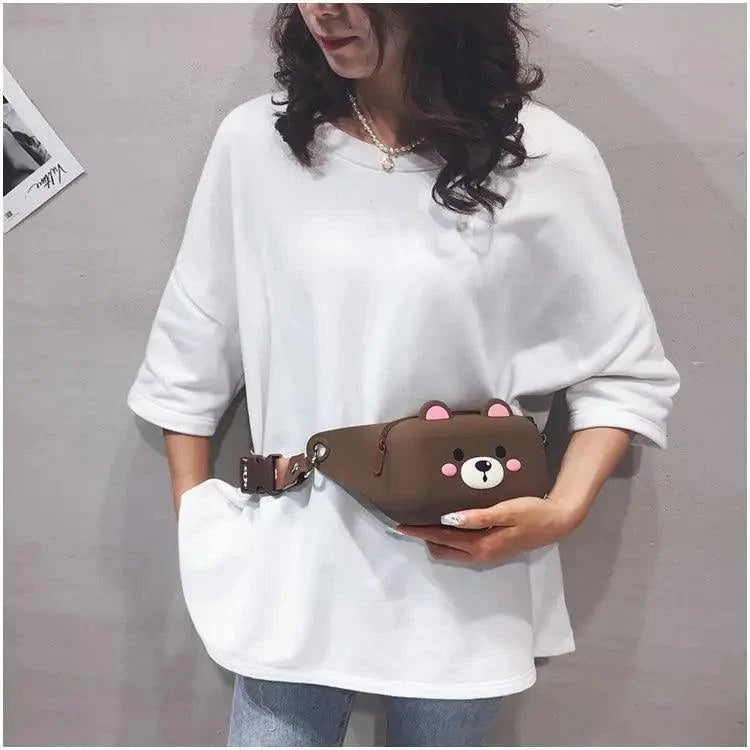 Unisex Cartoon Design Waist Fanny Pack For Traveling Unique Fashion Bag Cute Chest Bag For Women