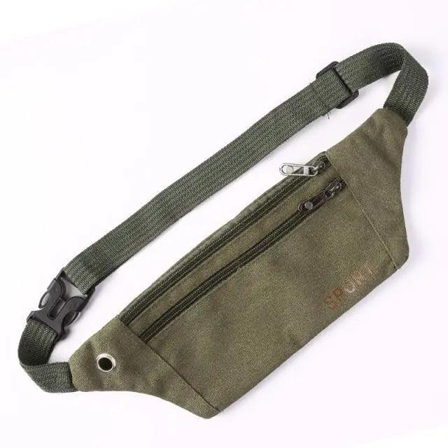 Unisex Casual Canvas Waist Bag Functional Comfortable Waist Bag Classic Waterproof Cross Body Traveling Bag