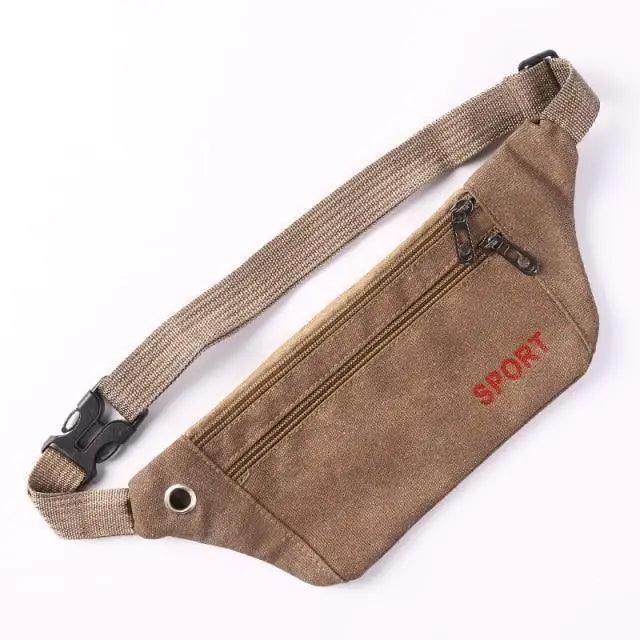 Unisex Casual Canvas Waist Bag Functional Comfortable Waist Bag Classic Waterproof Cross Body Traveling Bag