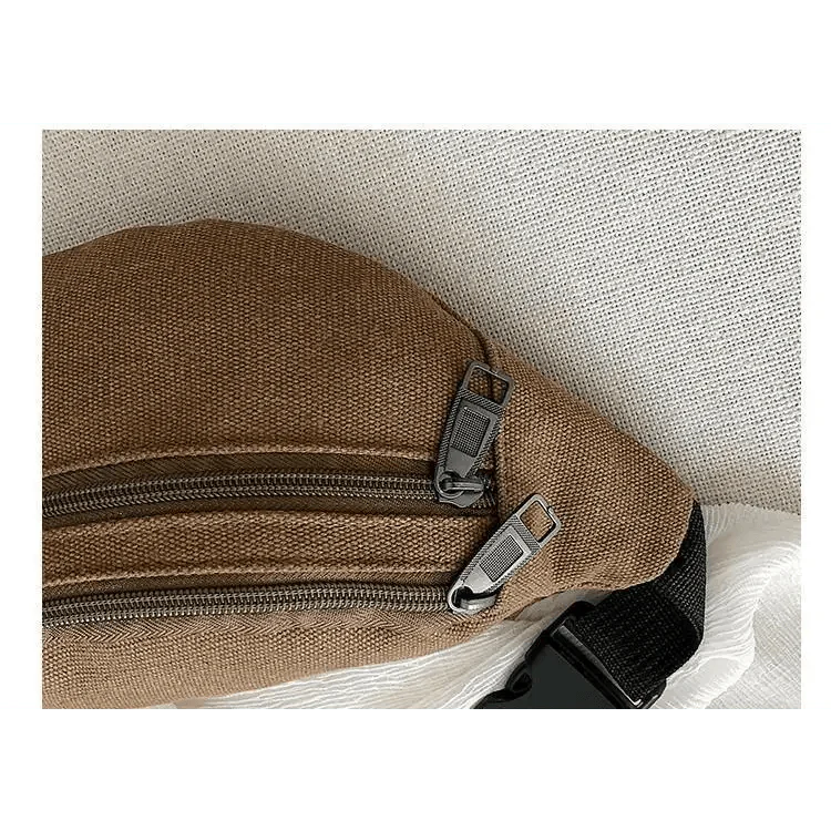 Unisex Casual Canvas Waist Bag Functional Comfortable Waist Bag Classic Waterproof Cross Body Traveling Bag