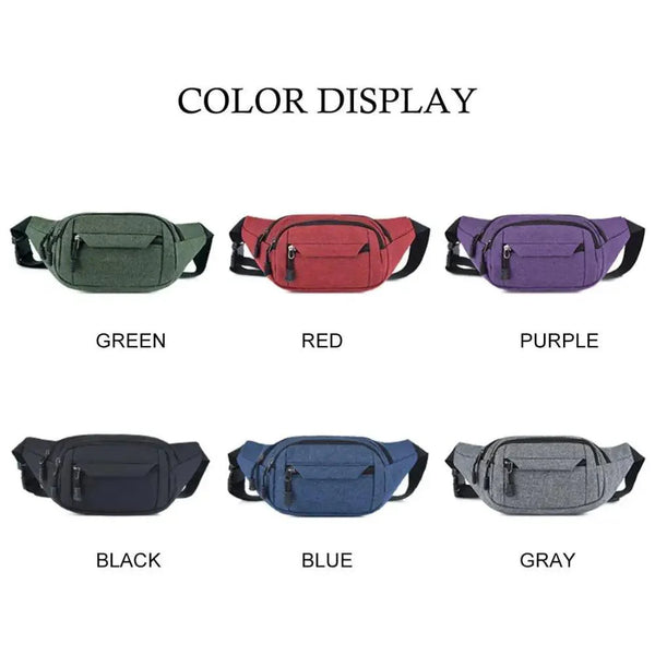 Unisex Casual Crossbody Women Waist Bag Retro Design Large Capacity Canvas Travel Adjustable Phone Bag Fanny Hip Bags Hands-Free Wallets Waist Pack