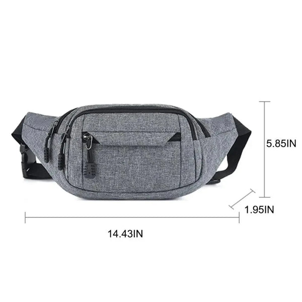 Unisex Casual Crossbody Women Waist Bag Retro Design Large Capacity Canvas Travel Adjustable Phone Bag Fanny Hip Bags Hands-Free Wallets Waist Pack