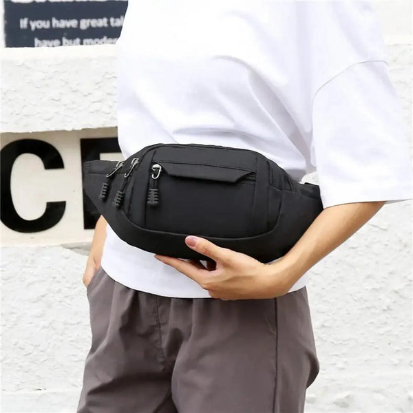 Unisex Casual Crossbody Women Waist Bag Retro Design Large Capacity Canvas Travel Adjustable Phone Bag Fanny Hip Bags Hands-Free Wallets Waist Pack