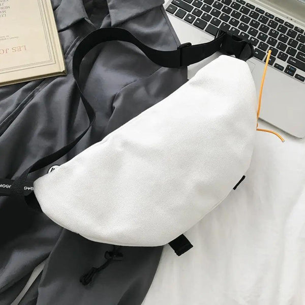 Unisex Casual Stylish Zipper Fanny Black Waist Bag Comfortable Travel Cross Body Bag Large Capacity Bags