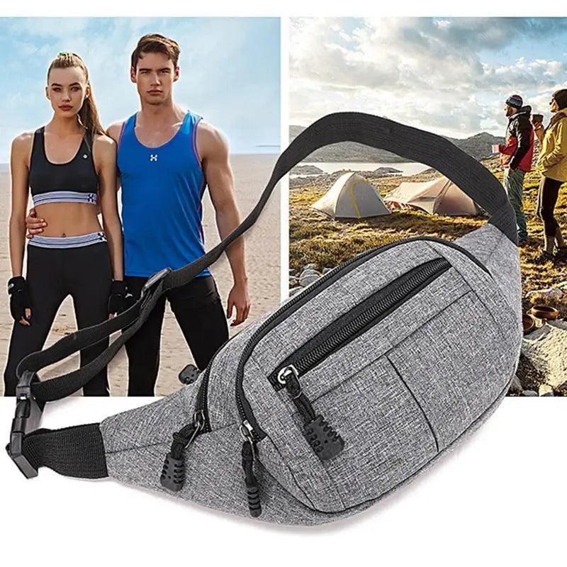 Unisex Classic Design Sports Fanny Pack Stylish Waist Bag Large Capacity Outdoor Travel Waist Bag