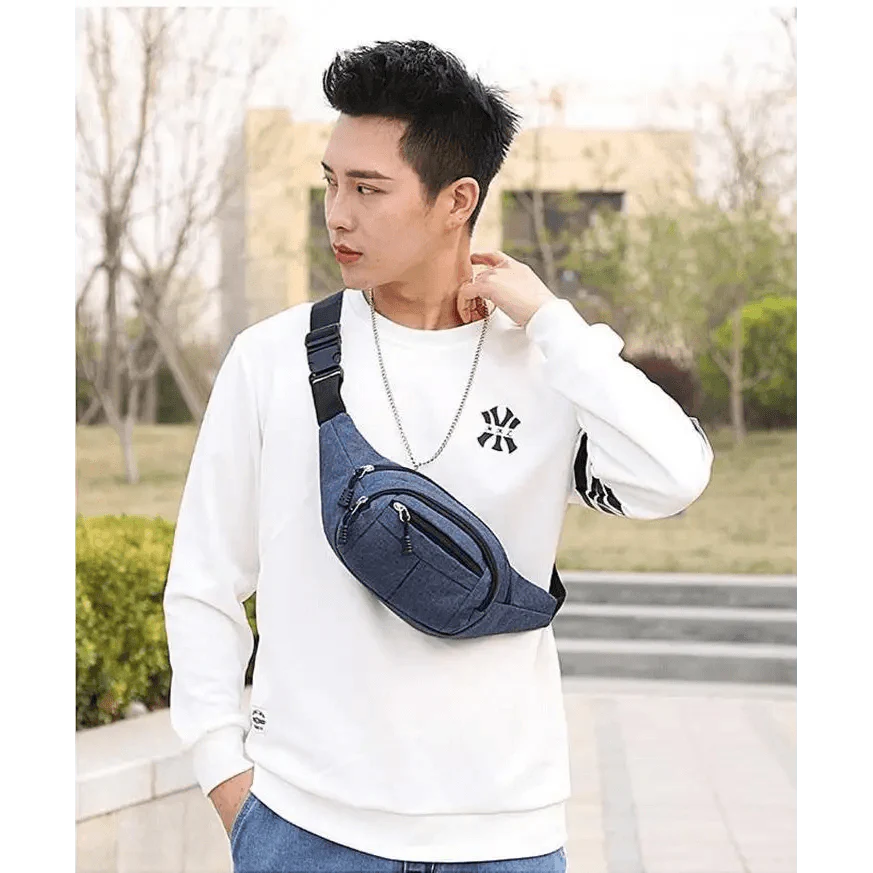 Unisex Classic Design Sports Fanny Pack Stylish Waist Bag Large Capacity Outdoor Travel Waist Bag