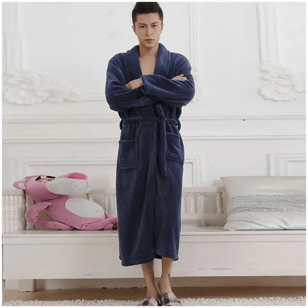 Unisex Comfortable Fleece Soft Bathrobes Elegant Sleepwear For Men And Women Winter Indoor Warm Bathrobe