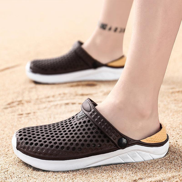 Unisex Fashion Beach Sandals Thick Sole Slipper Waterproof Anti-Slip Sandals Flip Flops Summer Breathable Mesh Sandals Beach Footwear Anti-Slip Slippers Quick Drying Sandals