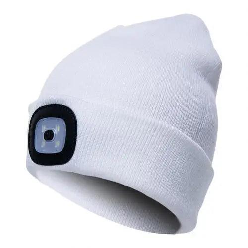 Unisex Fashion LED Light Knitted Hat For Men Women Trendy Elastic Beanie Cap Headlamp Winter Knit Lighted Headlight Headlamp Cap