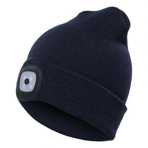 Unisex Fashion LED Light Knitted Hat For Men Women Trendy Elastic Beanie Cap Headlamp Winter Knit Lighted Headlight Headlamp Cap