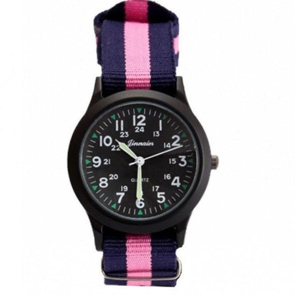 Unisex Fashion Nylon Fabric Kids Children Watch Sport Thin Students Canvas Quartz Dress Wristwatch Military Time Watch  Field Outdoor Sport Mens Wristwatch With Slip-Thru Nylon Band