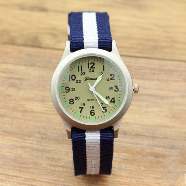 Unisex Fashion Nylon Fabric Kids Children Watch Sport Thin Students Canvas Quartz Dress Wristwatch Military Time Watch  Field Outdoor Sport Mens Wristwatch With Slip-Thru Nylon Band