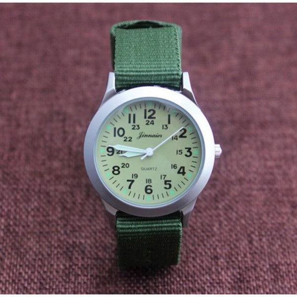 Unisex Fashion Nylon Fabric Kids Children Watch Sport Thin Students Canvas Quartz Dress Wristwatch Military Time Watch  Field Outdoor Sport Mens Wristwatch With Slip-Thru Nylon Band