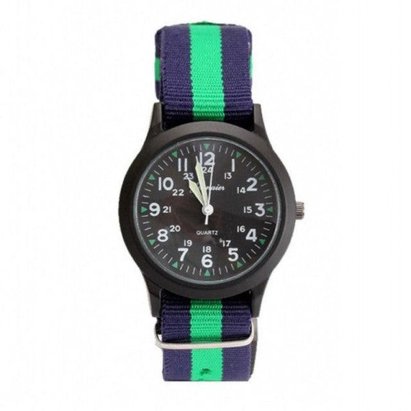 Unisex Fashion Nylon Fabric Kids Children Watch Sport Thin Students Canvas Quartz Dress Wristwatch Military Time Watch  Field Outdoor Sport Mens Wristwatch With Slip-Thru Nylon Band