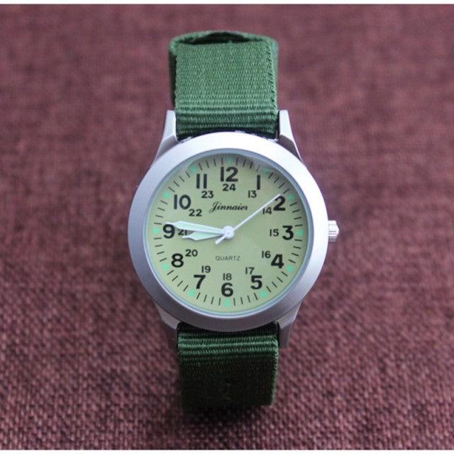 Unisex Fashion Nylon Fabric Kids Children Watch Sport Thin Students Canvas Quartz Dress Wristwatch Military Time Watch  Field Outdoor Sport Mens Wristwatch With Slip-Thru Nylon Band