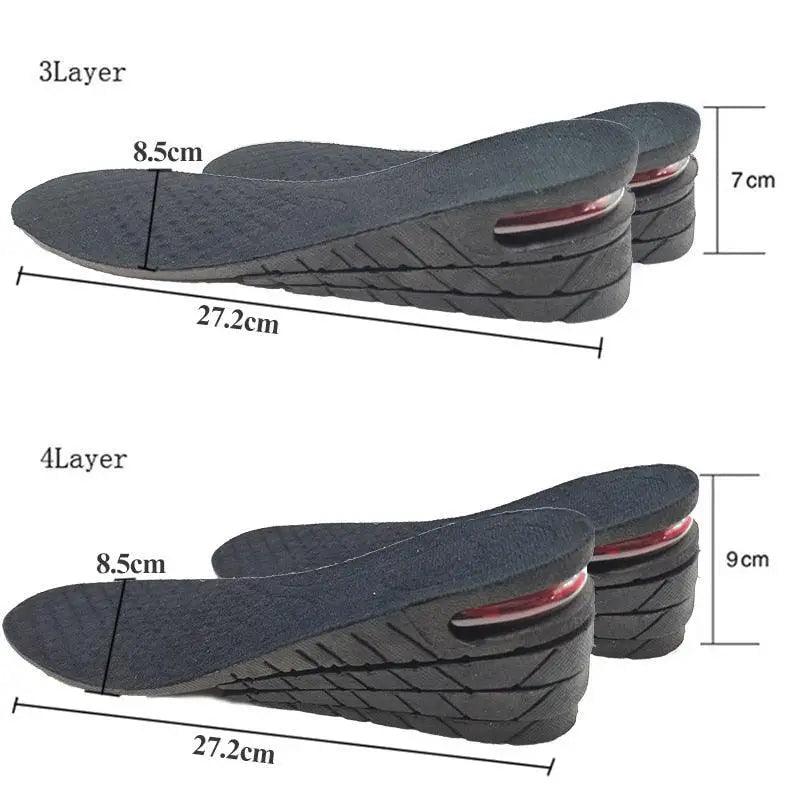 Unisex Height Increase Air Cushion 3-9cm Height Adjustable Cut Shoe Heel Insert Makes You Taller Foot Shoes Support