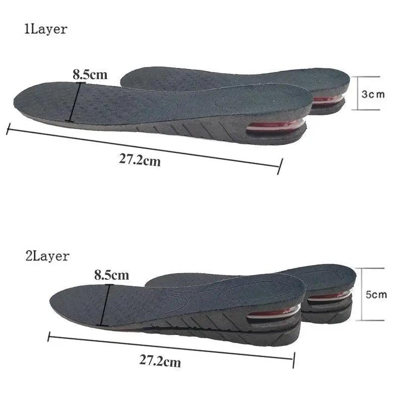 Unisex Height Increase Air Cushion 3-9cm Height Adjustable Cut Shoe Heel Insert Makes You Taller Foot Shoes Support