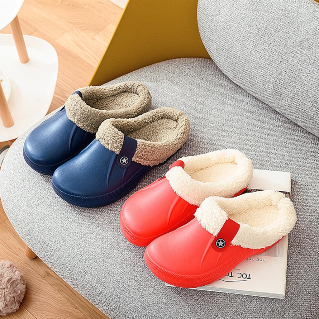 Unisex Home Shoes Winter Clogs Indoor Plush Warm Slippers Sandals For Women New Fashion Footwear Soft Slides Cozy Indoor Outdoor Knit Slipper Clog With Plush Warm Fur Lining Slippers For Women