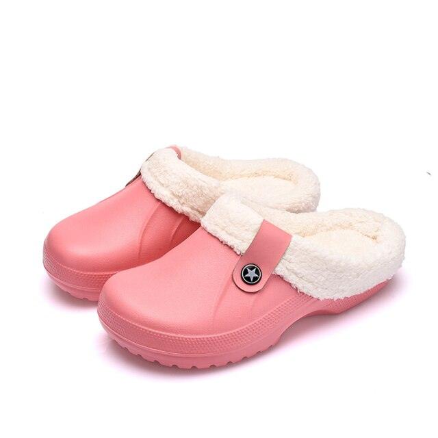 Unisex Home Shoes Winter Clogs Indoor Plush Warm Slippers Sandals For Women New Fashion Footwear Soft Slides Cozy Indoor Outdoor Knit Slipper Clog With Plush Warm Fur Lining Slippers For Women