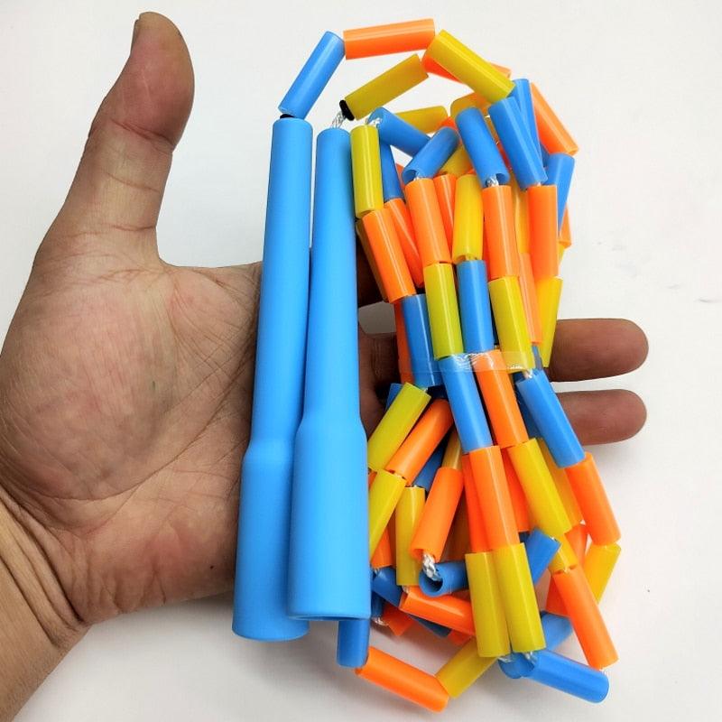 Unisex Jump Rope Stripe Ropes With Plastic Handles For Any Skill Level Sports Segmented Jump Rope For Outdoor Fitness Gym Men Women Kids Best For Sports Outdoors Jumping Rope 2.9m