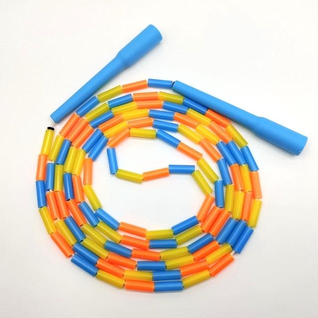 Unisex Jump Rope Stripe Ropes With Plastic Handles For Any Skill Level Sports Segmented Jump Rope For Outdoor Fitness Gym Men Women Kids Best For Sports Outdoors Jumping Rope 2.9m