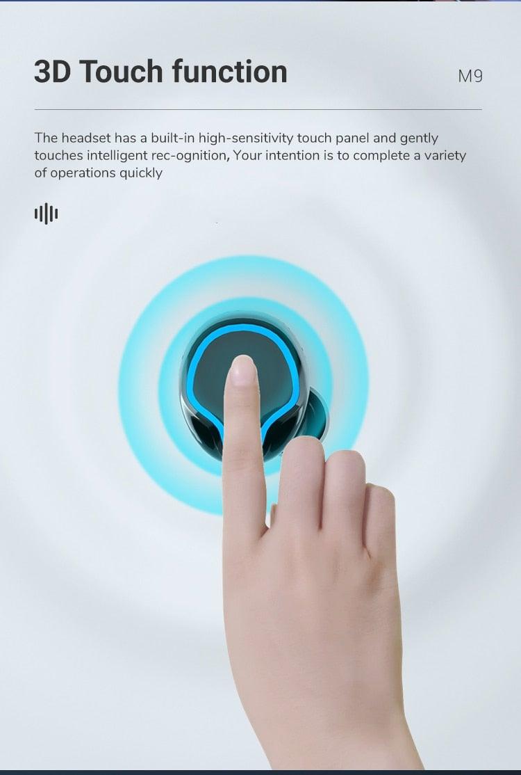 Unisex Lightweight Wireless Headphones Bluetooth 5.1 Headphones Waterproof Sport Earphone Headset Bluetooth Earpiece Sports Headphones Wireless Wearable Music Player Sweatproof Workout Portable Headphones LED Smart Screen Display Design