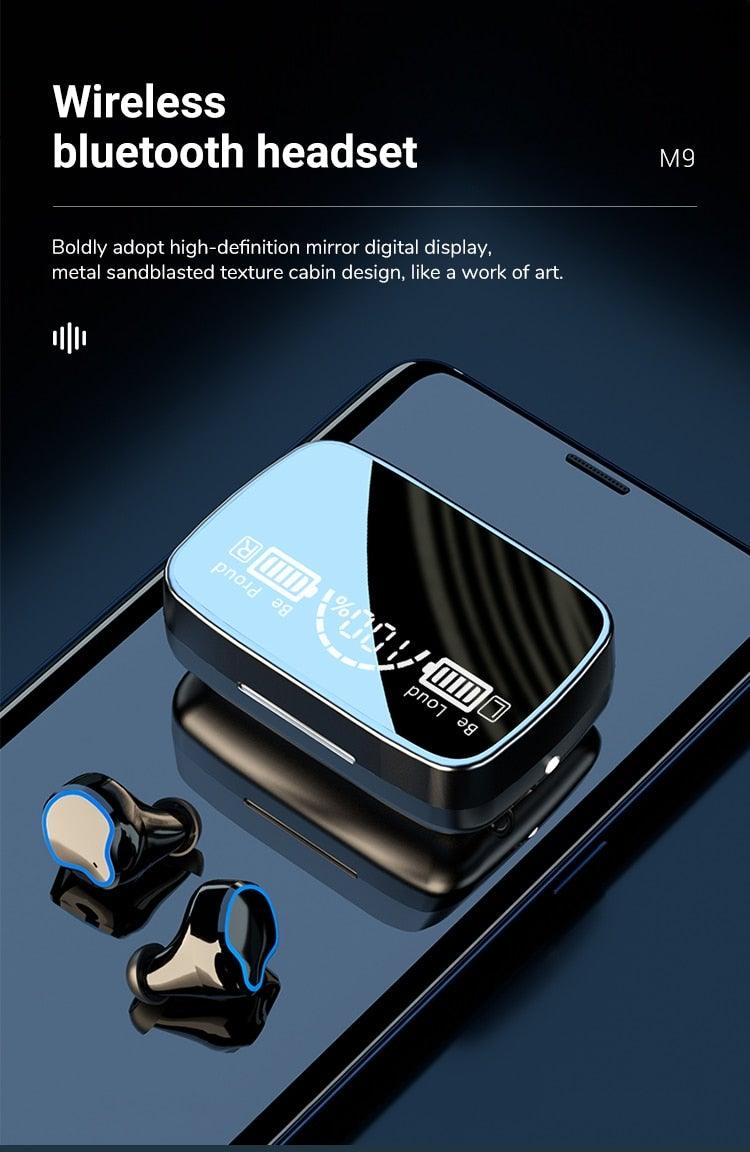 Unisex Lightweight Wireless Headphones Bluetooth 5.1 Headphones Waterproof Sport Earphone Headset Bluetooth Earpiece Sports Headphones Wireless Wearable Music Player Sweatproof Workout Portable Headphones LED Smart Screen Display Design