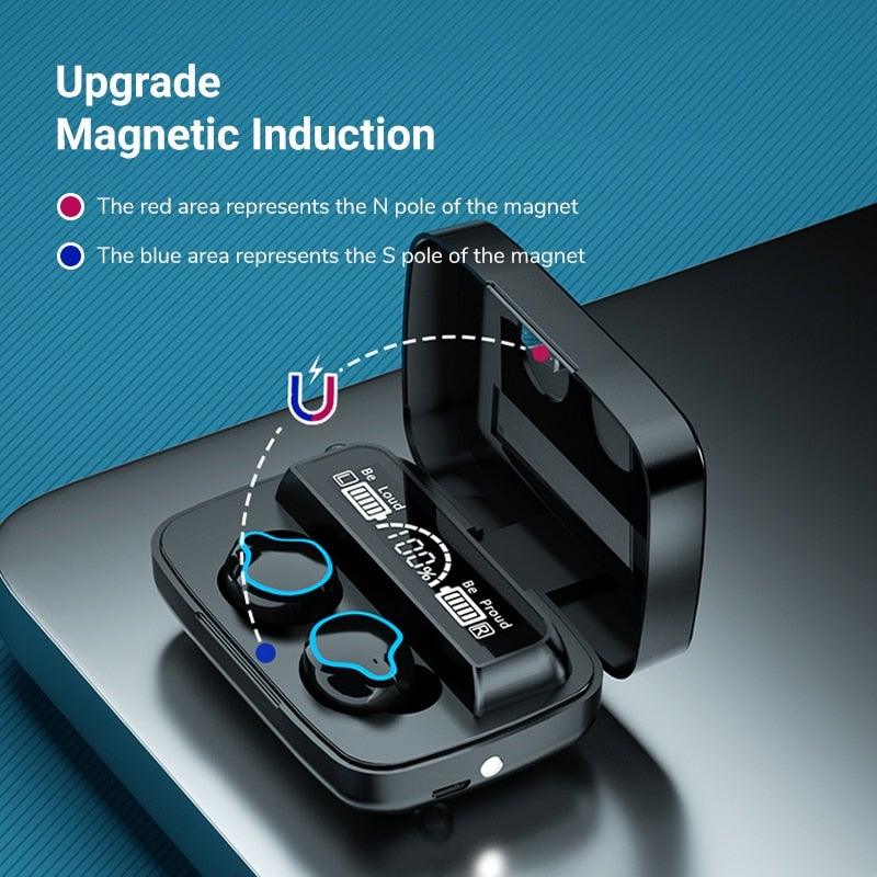 Unisex Lightweight Wireless Headphones Bluetooth 5.1 Headphones Waterproof Sport Earphone Headset Bluetooth Earpiece Sports Headphones Wireless Wearable Music Player Sweatproof Workout Portable Headphones LED Smart Screen Display Design