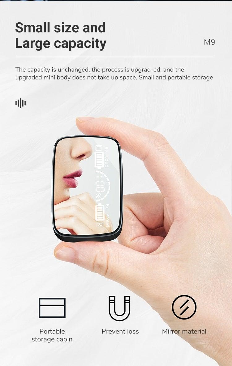 Unisex Lightweight Wireless Headphones Bluetooth 5.1 Headphones Waterproof Sport Earphone Headset Bluetooth Earpiece Sports Headphones Wireless Wearable Music Player Sweatproof Workout Portable Headphones LED Smart Screen Display Design