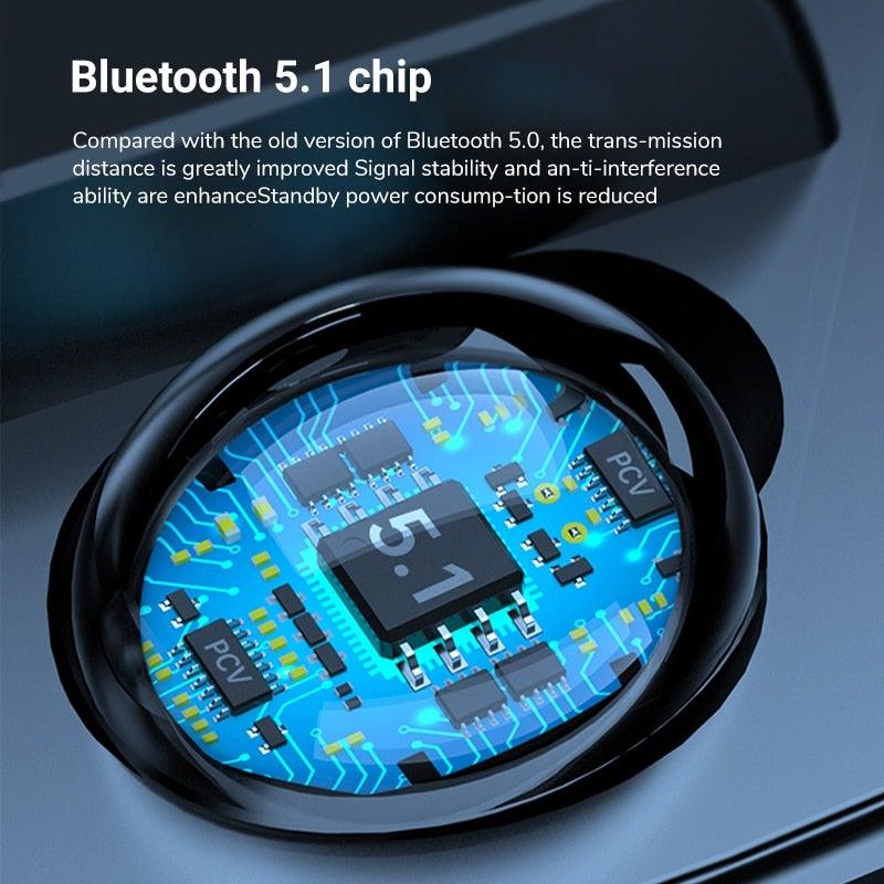 Unisex Lightweight Wireless Headphones Bluetooth 5.1 Headphones Waterproof Sport Earphone Headset Bluetooth Earpiece Sports Headphones Wireless Wearable Music Player Sweatproof Workout Portable Headphones LED Smart Screen Display Design