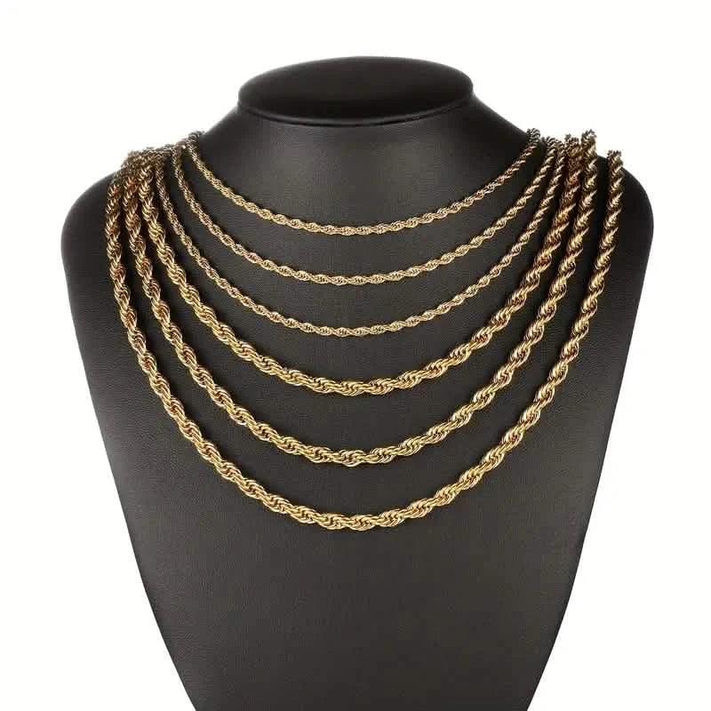 European Classic Twist Necklace Rope Chain