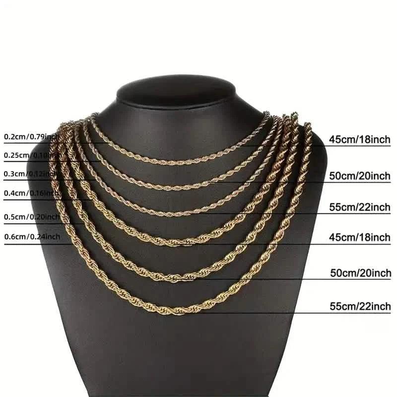 European Classic Twist Necklace Rope Chain