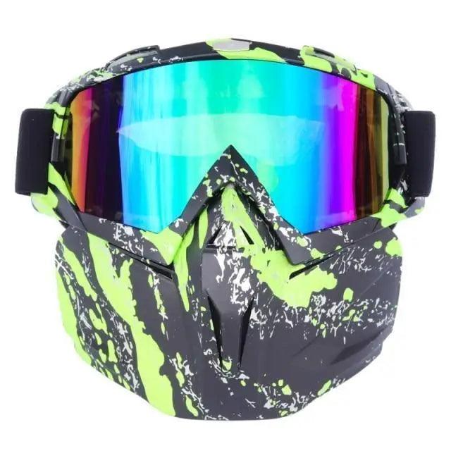 Unisex Snowboard Glasses Snowmobile Skiing Goggles For Men Women Windproof Sunglasses With Detachable Mask