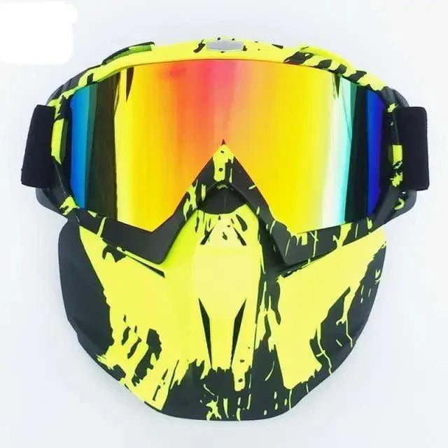 Unisex Snowboard Glasses Snowmobile Skiing Goggles For Men Women Windproof Sunglasses With Detachable Mask