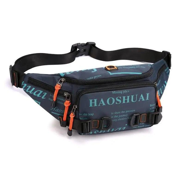 Unisex Stylish Multiple Pockets Fanny Pack Men Waist Packs Travel Adjustable Waist Band Outdoor Portable Modern Fanny Bag