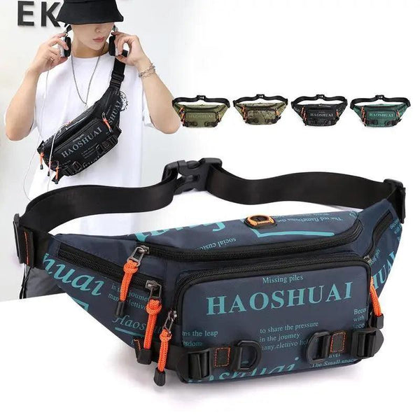 Unisex Stylish Multiple Pockets Fanny Pack Men Waist Packs Travel Adjustable Waist Band Outdoor Portable Modern Fanny Bag
