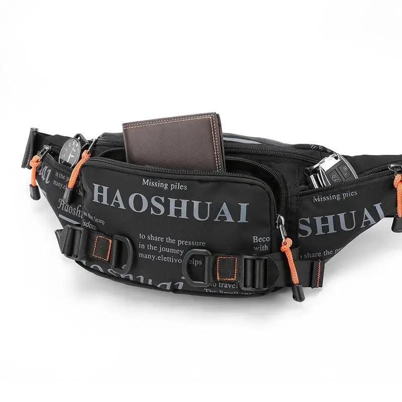 Unisex Stylish Multiple Pockets Fanny Pack Men Waist Packs Travel Adjustable Waist Band Outdoor Portable Modern Fanny Bag