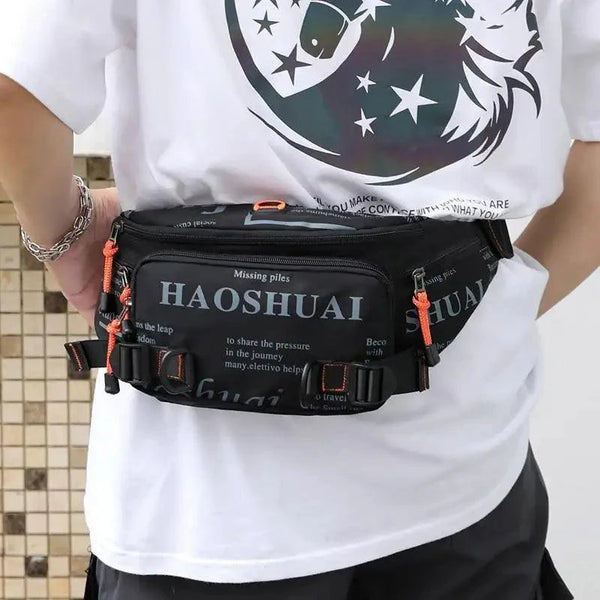 Unisex Stylish Multiple Pockets Fanny Pack Men Waist Packs Travel Adjustable Waist Band Outdoor Portable Modern Fanny Bag