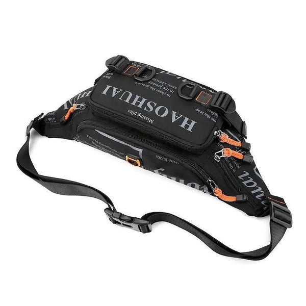 Unisex Stylish Multiple Pockets Fanny Pack Men Waist Packs Travel Adjustable Waist Band Outdoor Portable Modern Fanny Bag