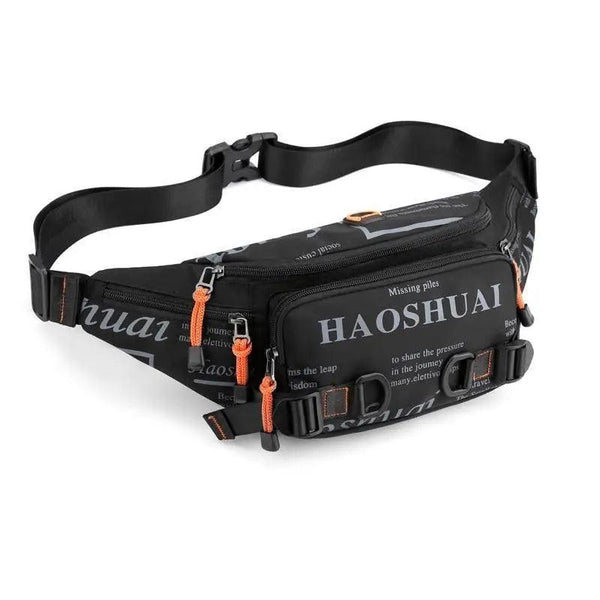 Unisex Stylish Multiple Pockets Fanny Pack Men Waist Packs Travel Adjustable Waist Band Outdoor Portable Modern Fanny Bag
