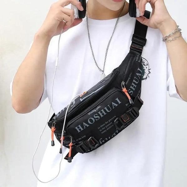 Unisex Stylish Multiple Pockets Fanny Pack Men Waist Packs Travel Adjustable Waist Band Outdoor Portable Modern Fanny Bag