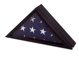 Officers 3ft X 5ft Flag Display Case In Black Cherry Finish, 17 3/4