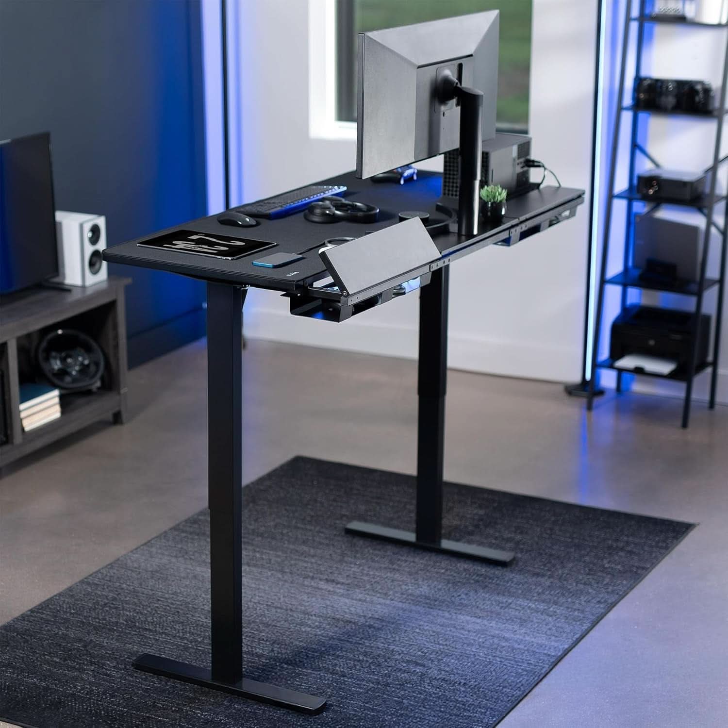 Universal 60 X 30 Inch Black Desk Top With Cable Management