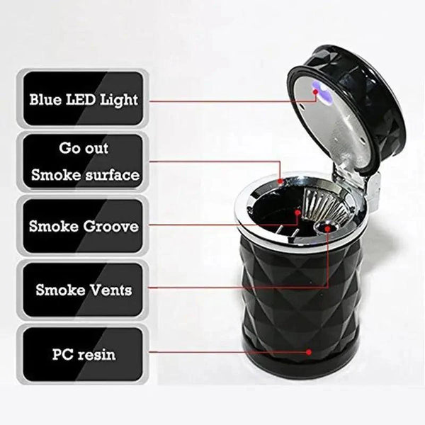 Universal LED Light Car Ashtray Cigarette Holder Car Accessories Portable Luxurious Design Ashtrays For Cars